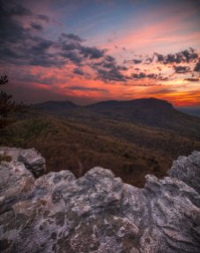 Epic sunset at Hanging Rock State park in NC.